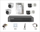 Kit Caméra De Surveillance HIKVISION à 4 Caméras 2 Dôme et 2 Tube HD 2MP