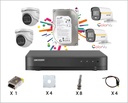 Kit Caméra De Surveillance HIKVISION à 4 Caméras 2 Dôme et 2 Tube Color Vu HD 2MP